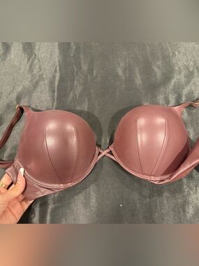 Victoria's Secret Chocolate Brown Bombshell Faux Leather Bra NWT
